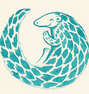 Pangolin watercolor illustration — Pangolin Therapy logo