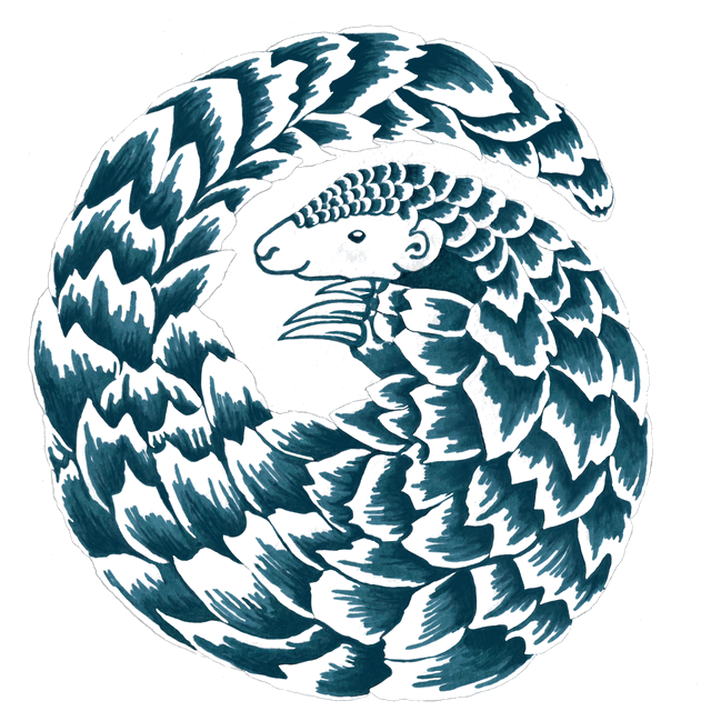 Pangolin watercolor illustration — Pangolin Therapy logo